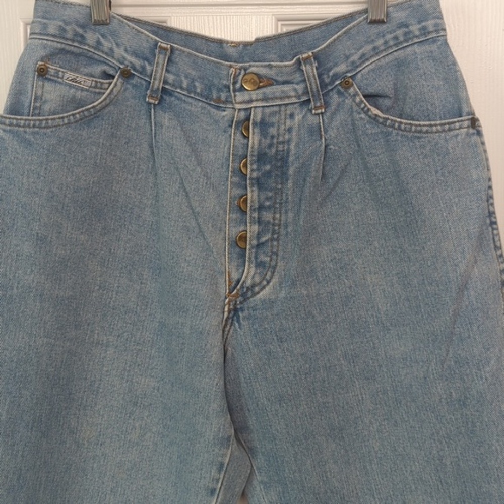 Chic Vintage button up cotton pleated mom jeans size 16P